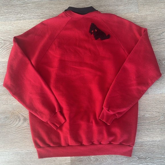 Vintage Just Ducky Scottie Dog Sweatshirt Womens XXL 80s Faux Fur Appliqué USA - Picture 4 of 14